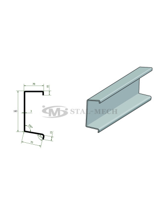 BO-STD2000x160s belka oświetleniowa stalowa standard 200x16x7cm Zderzak Laweta Najazd Platforma Pomoc drogowa