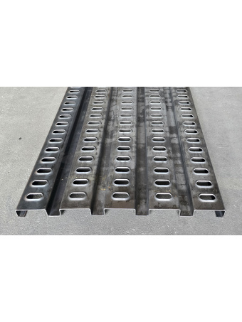 Panel podłogowy samonośny stal czarna G02 250x66x3,7cm Laweta Najazd Platforma Pomoc drogowa Holownik