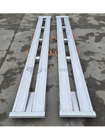 Najazdy aluminiowe PROFESSIONAL 200x38x9cm płetwa 7t. Laweta Najazd Platforma Holownik Pomoc drogowa Naczepa TIR Altec Metalmec