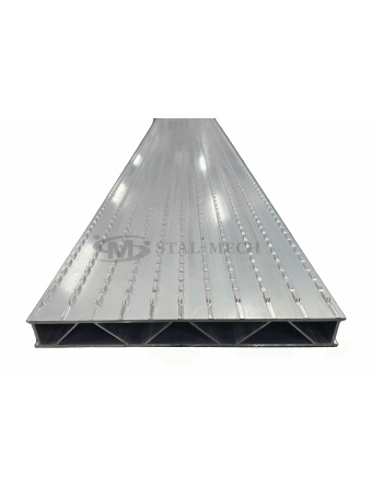 44253F Panel aluminiowy frezowany 2000x340x40mm Deska wzmocniona aluminiowa do budowy najazdu Najazd Platforma Laweta Pomoc drogowa