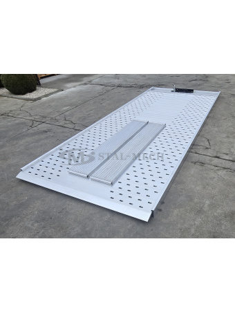Platforma aluminiowa do samodzielnego złożenia i spawania PDOw-4500x2100mm z najazdami dł. 2000mm Laweta Najazd Platforma Autolaweta