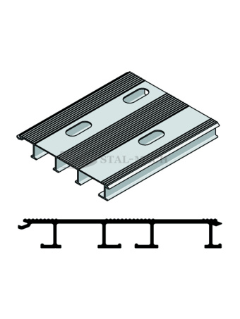 60167F/2100 Deska podłogowa aluminiowa 210x20x3cm DMC 7500 2x wzmocniona, 4-podpory, otwory 50x20mm Certyfikat VDI 2700 Najazd, Platforma, Laweta, Pomoc drogowa, Rampa