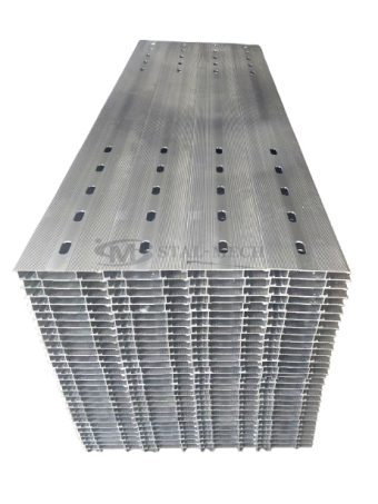 60308F/2100 Deska podłogowa aluminiowa 210x20x3cm DMC 4250 3-podpory otwory 50x24mm Certyfikat VDI 2700 Najazd, Platforma, Laweta, Pomoc drogowa, Rampa