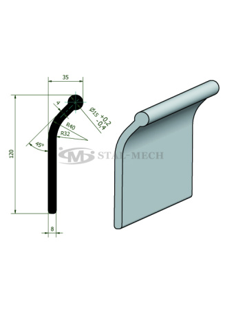 58597 Blokada płetwy najazdu aluminiowa 100x12x3,5cm Laweta Najazd Platforma Pomoc drogowa Podjazd