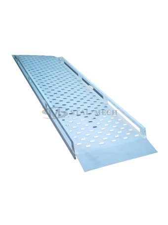Rampa aluminiowa podjazdowa z blachy Lohr o wymiarach 200x84cm z płetwą i burtami Najazd Podest Podjazd inwalidzki Rampa schodowa