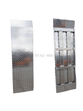 Rampa aluminiowa podjazdowa z blachy ryflowanej o wymiarach 200x83cm z płetwą bez burt Najazd Podest Podjazd inwalidzki Rampa schodowa